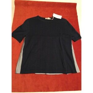 Vineyard Vines NWT Sz Small Deep Bay Navy &  White Mixed Media Sweater MSRP $98